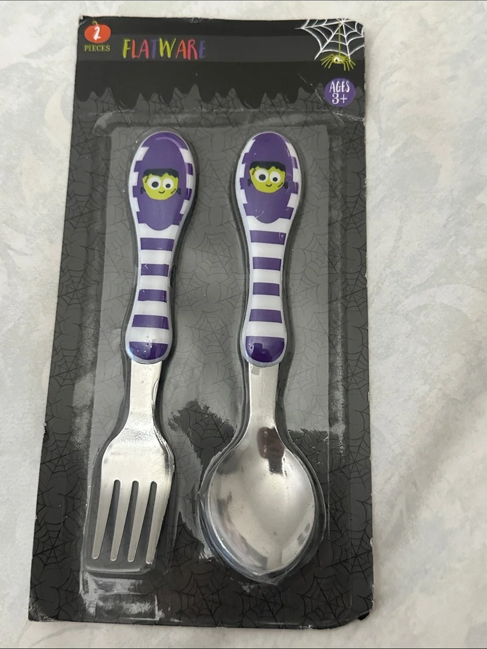 Purple Halloween Kids Fork & Spoon Set by